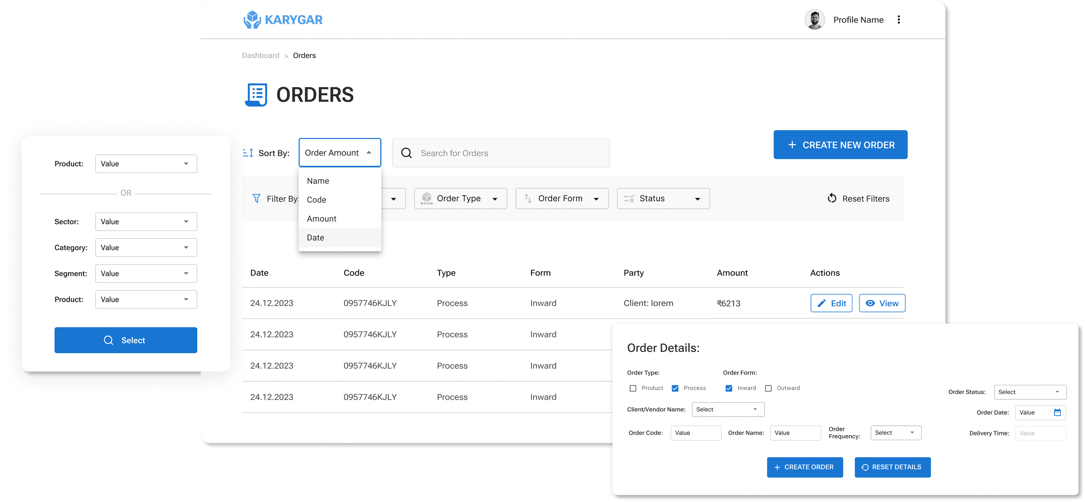 Desktop Interface Dashboard