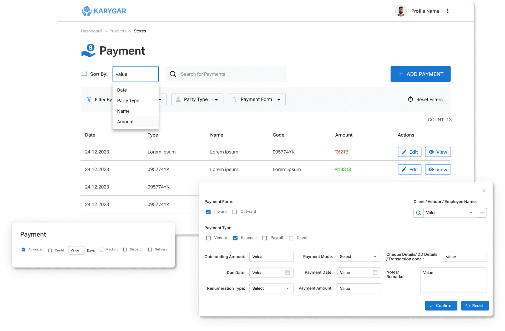 Payment & Accounting