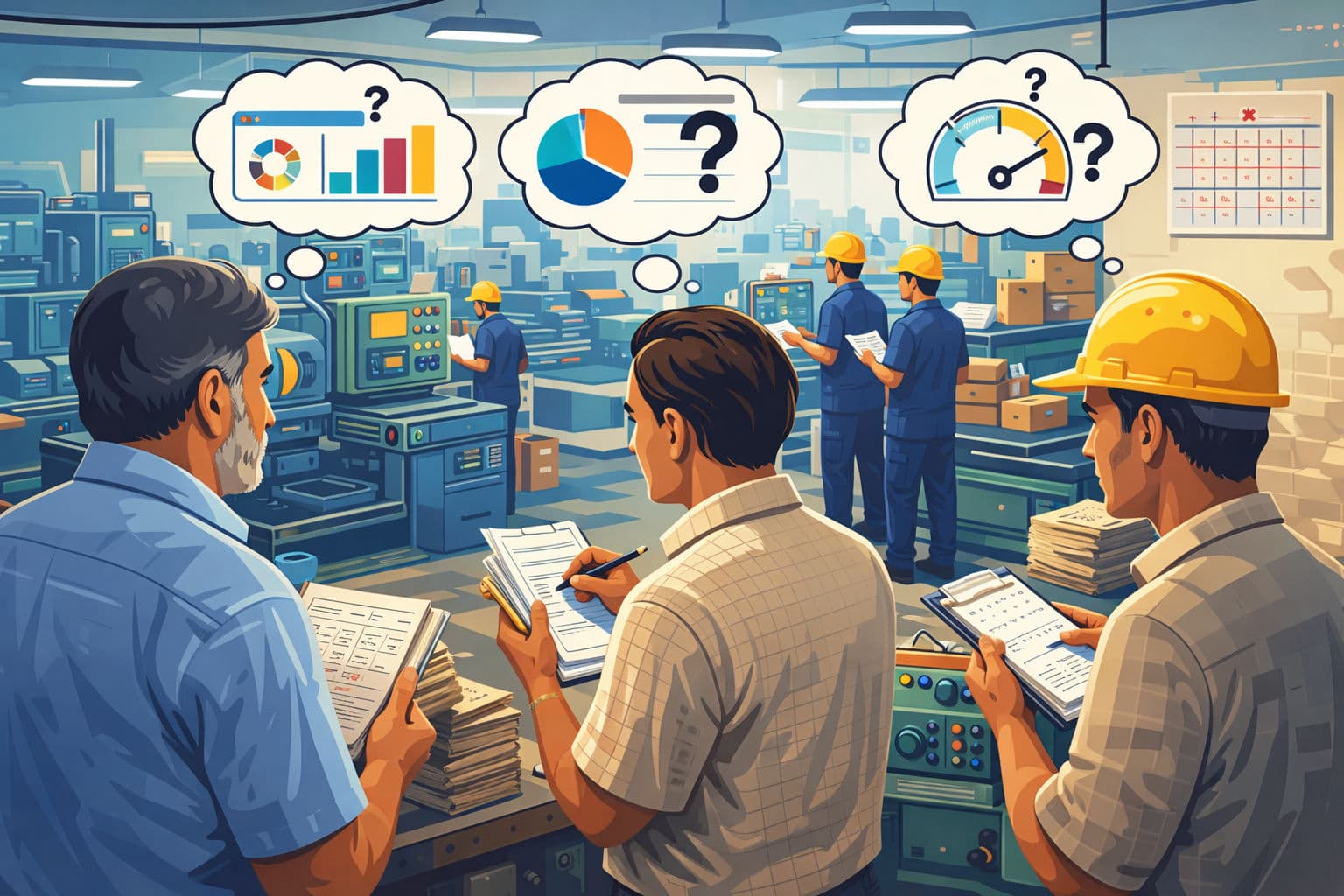 An Indian factory shopfloor where supervisors